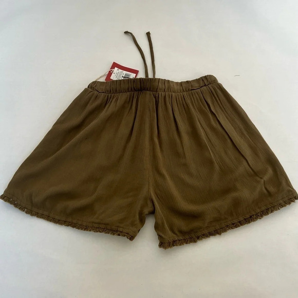 Mossimo Shorts Womens Fringed Adjustable Waist Khaki Green Size S NWT - Picture 2 of 6